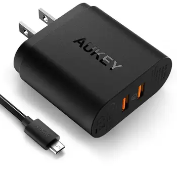 Aukey Fast Charge US Plug PA-T16 Dual USB Wall Charger with Quick Charge 3.0 USB Charging Station for Phone Charger NS Switch
Aukey Fast Charge US Plug PA-T16 Dual USB Wall Charger with Quick Charge 3.0 USB Charging Station for Phone Charger NS Switch