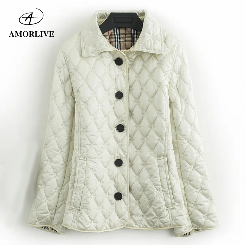 AMOR LIVE Women Fashion Lapel Single-breasted Warm Coats Ladies Thicken Plaid Pattern Jacket Female Solid Casual Coat Winter New
AMOR LIVE Women Fashion Lapel Single-breasted Warm Coats Ladies Thicken Plaid Pattern Jacket Female Solid Casual Coat Winter New