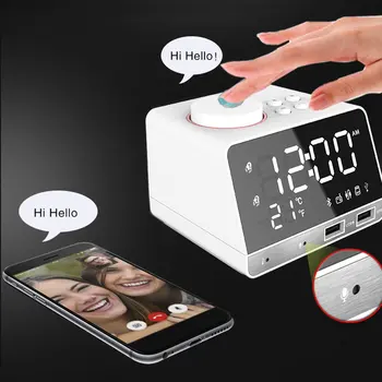 Multifunction Bluetooth Alarm Clock Speaker with Dual USB Interface Charging Audio LED Mirror Clock Music Display Desktop Clock
Multifunction Bluetooth Alarm Clock Speaker with Dual USB Interface Charging Audio LED Mirror Clock Music Display Desktop Clock