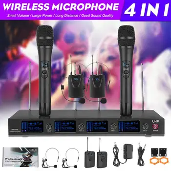 4 Channel UHF Wireless Lavalier Lapel Microphone System with 2 Channel 2 Cordless Handheld Mic&Receiver In-Ear Monitor System
4 Channel UHF Wireless Lavalier Lapel Microphone System with 2 Channel 2 Cordless Handheld Mic&Receiver In-Ear Monitor System