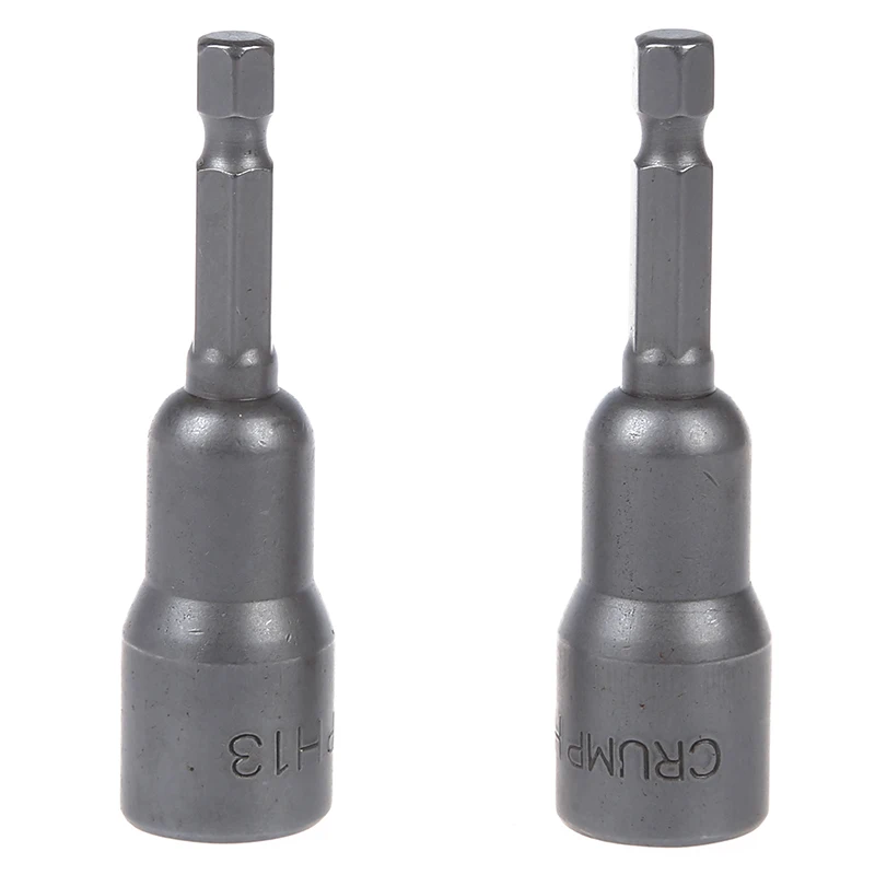 2Pcs 1/4 Shank 13mm Hex Socket Spanner Nut Driver Bit