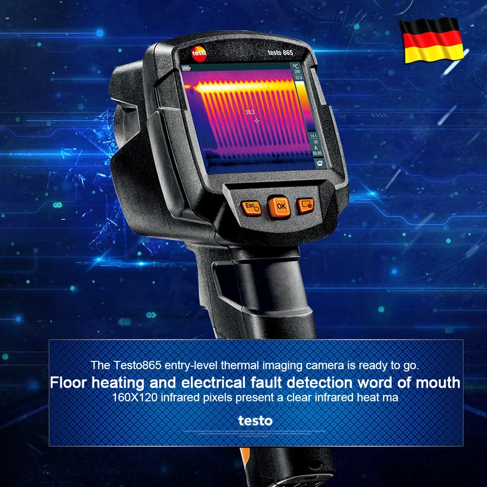 Original Tes865 Infrared Thermal Imager Original with Testo Scale Assist Camera Thermal Imaging Thermometer To Warm Imager
Original Tes865 Infrared Thermal Imager Original with Testo Scale Assist Camera Thermal Imaging Thermometer To Warm Imager