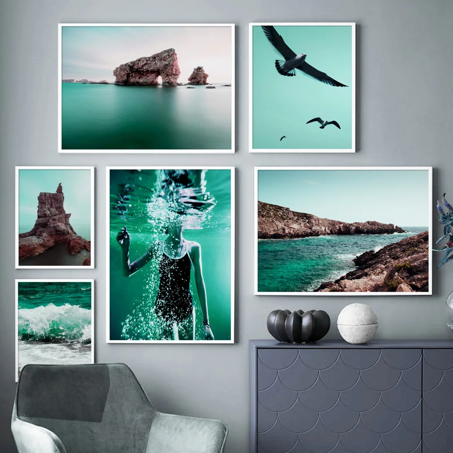 Swimming Girl Reef Bay Seabird Wall Art Canvas Painting Nordic Canvas Posters And Prints Wall Pictures For Living Room Decor 
Swimming Girl Reef Bay Seabird Wall Art Canvas Painting Nordic Canvas Posters And Prints Wall Pictures For Living Room Decor