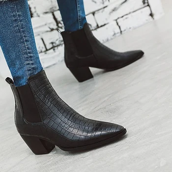 Snakeskin Women's Wild Sexy Chelsea Boots Pointed Toe Ankle Boots Lady Stylish Autumn High Heel Shoes High Street Short Boot
Snakeskin Women's Wild Sexy Chelsea Boots Pointed Toe Ankle Boots Lady Stylish Autumn High Heel Shoes High Street Short Boot