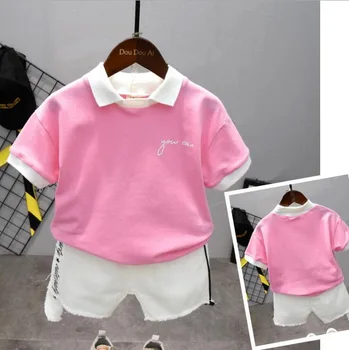 Summer children clothing sets toddler boys clothing sets Pink lapel T shirt+shorts 2Pcs/sets kids casual boys clothes sport suit 
Summer children clothing sets toddler boys clothing sets Pink lapel T shirt+shorts 2Pcs/sets kids casual boys clothes sport suit