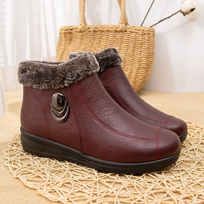 Waterproof Winter Boots Women Plush Warm Leather Winter Shoes Handmade Zip Ladies Warm Ankle Boots Woman Retro Footwear
Waterproof Winter Boots Women Plush Warm Leather Winter Shoes Handmade Zip Ladies Warm Ankle Boots Woman Retro Footwear