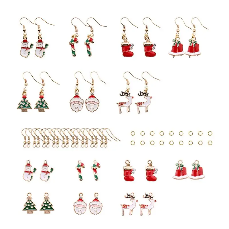 A set Christmas Earring findings Snowman Deer Bell Christmas Tree Ear Jewelry Accessories Lovely Xmas Gifts for Women Girls 
A set Christmas Earring findings Snowman Deer Bell Christmas Tree Ear Jewelry Accessories Lovely Xmas Gifts for Women Girls