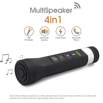 4 in 1 MultiSpeaker Outdoor Wireless Bluetooth Speaker Flashlight Torch Power Bank Support TF FM
4 in 1 MultiSpeaker Outdoor Wireless Bluetooth Speaker Flashlight Torch Power Bank Support TF FM
