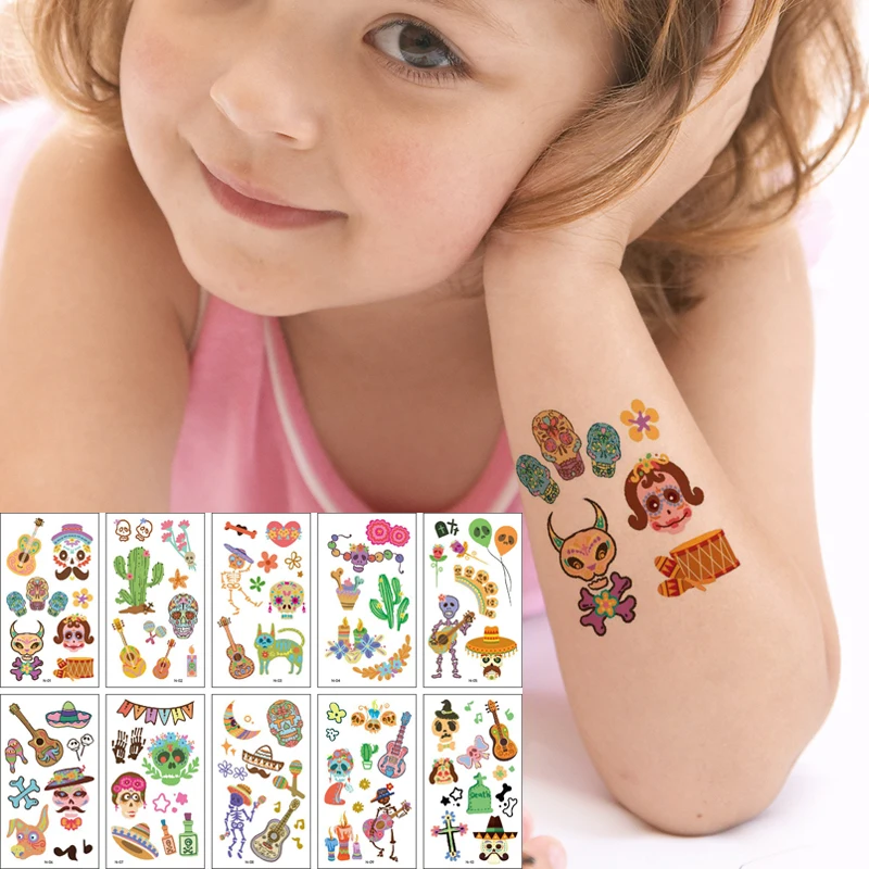 Фото Временные татуировки для детей наклейка на единорог Мультяшные животные тату