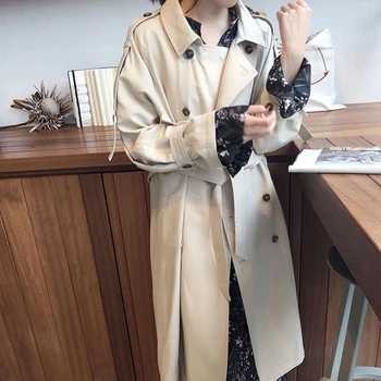 2020 New Spring Autumn Long Trench Coat Women Fashion Long Sleeve Double Breasted Overcoat Women Outwear Loose Windbreaker D3508 
2020 New Spring Autumn Long Trench Coat Women Fashion Long Sleeve Double Breasted Overcoat Women Outwear Loose Windbreaker D3508