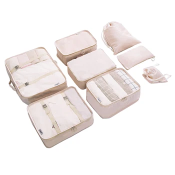 8 pcs/set Folding Travel Packing Cubes Travel Accessories Organizer Traveler Accessorie Durable Polyester Packing Organizers 
8 pcs/set Folding Travel Packing Cubes Travel Accessories Organizer Traveler Accessorie Durable Polyester Packing Organizers