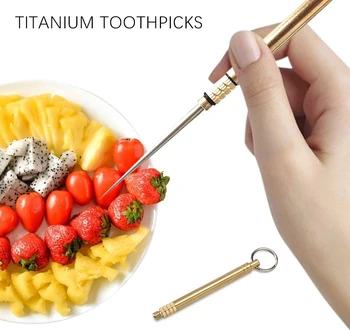 Brass Titanium Alloy Toothpick Set Teethpick Holder with Key Ring Design Portable Mini Size for Indoor Outdoor Use
Brass Titanium Alloy Toothpick Set Teethpick Holder with Key Ring Design Portable Mini Size for Indoor Outdoor Use