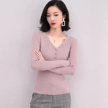 2020 New Spring and Autumn Women's Sweaters V-neck Long Sleeve Pullovers for Female Solid Color
2020 New Spring and Autumn Women's Sweaters V-neck Long Sleeve Pullovers for Female Solid Color