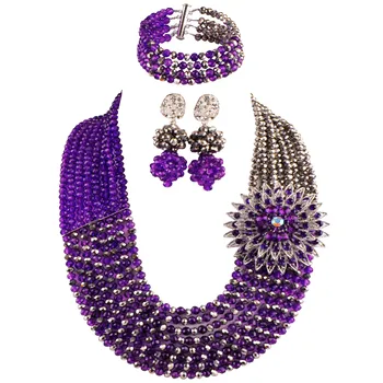 Majalia classic fashion Nigerian wedding African jewelry set Purple and Silver crystal necklace bridal jewelry sets 8jb-35
Majalia classic fashion Nigerian wedding African jewelry set Purple and Silver crystal necklace bridal jewelry sets 8jb-35