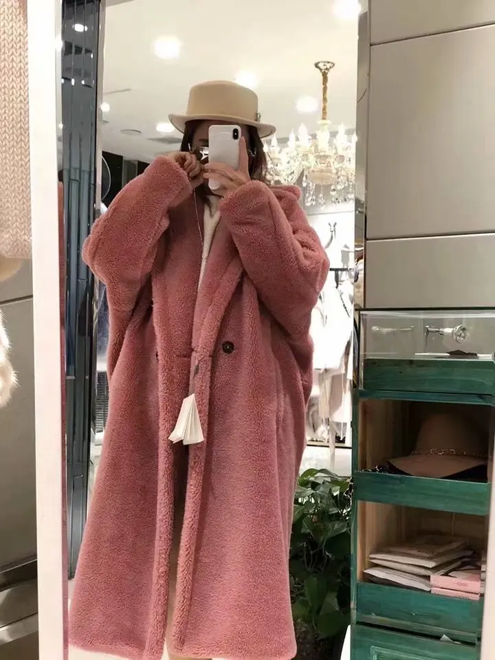 INS Blogger-2018 Autumn And Winter New Style Loose-Fit Lambs Wool Coat Thick Pink Wool Coat
INS Blogger-2018 Autumn And Winter New Style Loose-Fit Lambs Wool Coat Thick Pink Wool Coat