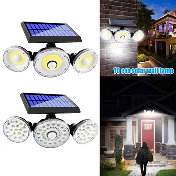 70 LED Solar Light 3 Adjustable Head LED Motion Sensor Wall Lamps Rotatable Solar Lamp Outdoor Waterproof Security Light
70 LED Solar Light 3 Adjustable Head LED Motion Sensor Wall Lamps Rotatable Solar Lamp Outdoor Waterproof Security Light