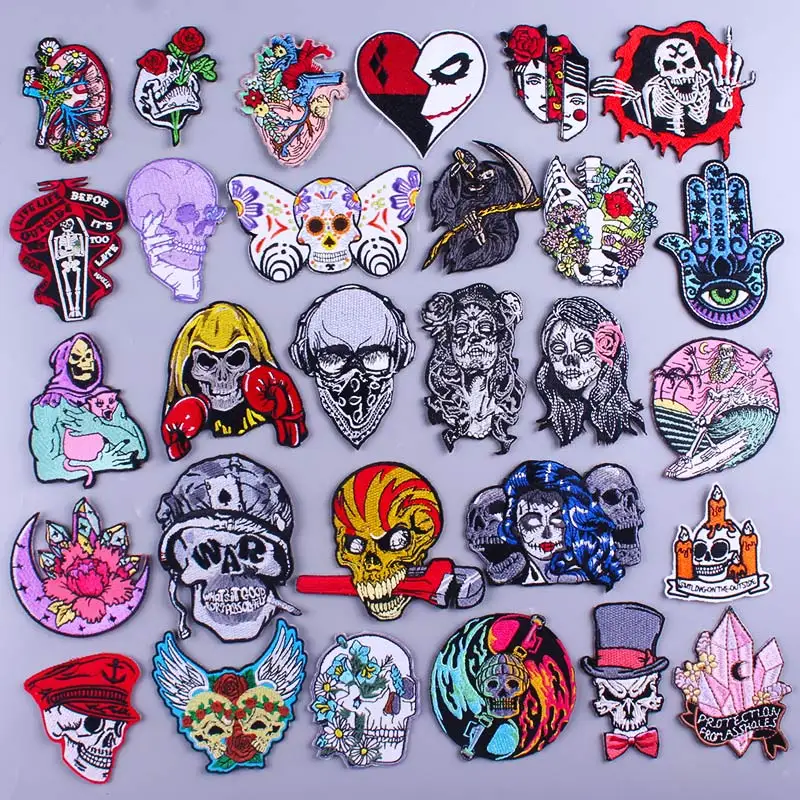Punk/Skull patch Witch Embroidered Patches Iron On Patches For Clothes Heart Embroidered Patches For Clothing Sticker Badges DIY
Punk/Skull patch Witch Embroidered Patches Iron On Patches For Clothes Heart Embroidered Patches For Clothing Sticker Badges DIY