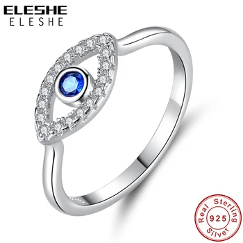 ELESHE Authentic 925 Sterling Silver Finger Rings Blue Eye Crystal Rings for Women Wedding Engagement Rings Silver 925 Jewelry
ELESHE Authentic 925 Sterling Silver Finger Rings Blue Eye Crystal Rings for Women Wedding Engagement Rings Silver 925 Jewelry