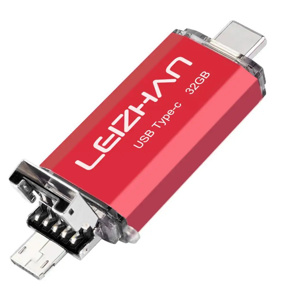 USB-флеш-накопители LEIZHANOTG 3 в 1 USB Type-C и Micro карта памяти для Samsung S10 S9 S8 S7 S5 S3 флешка