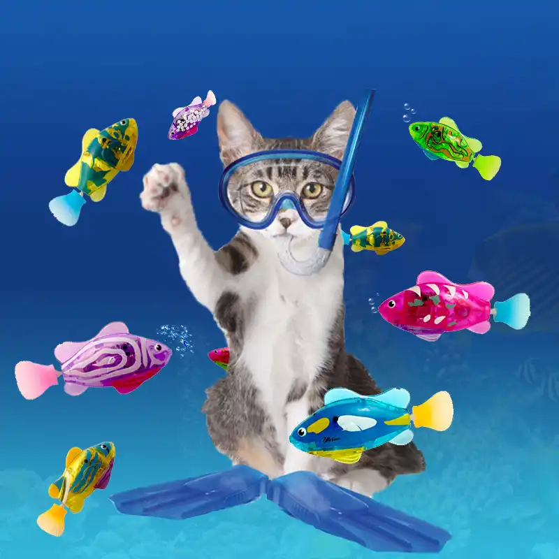 cat fish tank toy
