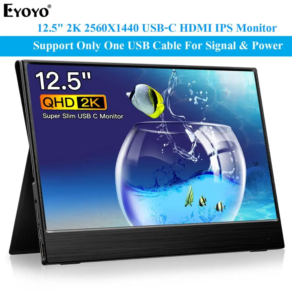 Eyoyo EM12R Portable Monitor 12.5 LED USB Type C Hdmi gaming monitor ips 1440P QHD display for PS4 Laptop Phone Xbox Switch Pc
Eyoyo EM12R Portable Monitor 12.5 LED USB Type C Hdmi gaming monitor ips 1440P QHD display for PS4 Laptop Phone Xbox Switch Pc