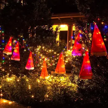 Christmas String Light Hanging Lighted Glowing Santa Hats With Small Bell Light Garland Decorative Light For Home Party Supplies
Christmas String Light Hanging Lighted Glowing Santa Hats With Small Bell Light Garland Decorative Light For Home Party Supplies