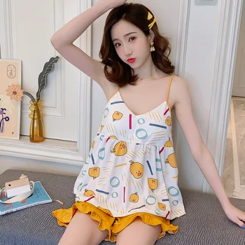 2020 Summer Pajamas Women's Sling Chest Pad Home Service Suit Pajamas for Women Pijamas Women Sleepwear
2020 Summer Pajamas Women's Sling Chest Pad Home Service Suit Pajamas for Women Pijamas Women Sleepwear