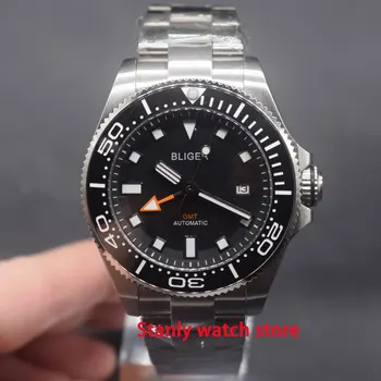 BLIGER 43mm black dial ceramic bezel luminous marks sapphire crystal GMT indicator automatic movement men's mechanical watch
BLIGER 43mm black dial ceramic bezel luminous marks sapphire crystal GMT indicator automatic movement men's mechanical watch