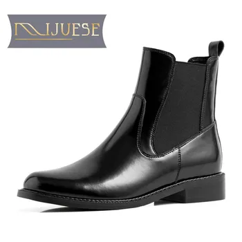 MLJUESE 2021 women Ankle boots Cow leather Winter short plush Round Toe Elastic band Med heels female Chelsea boots size 40
MLJUESE 2021 women Ankle boots Cow leather Winter short plush Round Toe Elastic band Med heels female Chelsea boots size 40