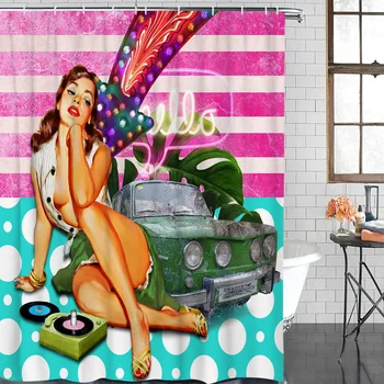Bathroom Curtain Retro Girl Car Plant Stripes Waterproof Fabric Shower Curtain Bathroom Decoration Bathroom Shower Curtain
Bathroom Curtain Retro Girl Car Plant Stripes Waterproof Fabric Shower Curtain Bathroom Decoration Bathroom Shower Curtain
