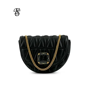 ESHUNFA Women'S Shoulder Bag Pure Color Metal ChainRhomboggin Embroidery Thread Semicircle Package Type With Diamond Women Bag
ESHUNFA Women'S Shoulder Bag Pure Color Metal ChainRhomboggin Embroidery Thread Semicircle Package Type With Diamond Women Bag