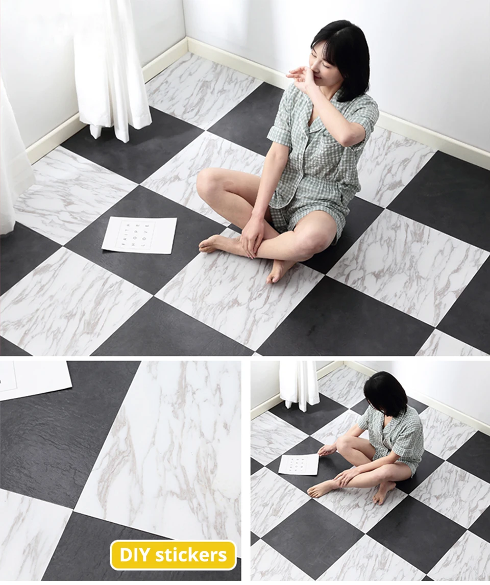 Super DIY Large Size Floor Tiles Waterproof Stickers 13 Super DIY Large Size Floor Tiles Waterproof Stickers 4