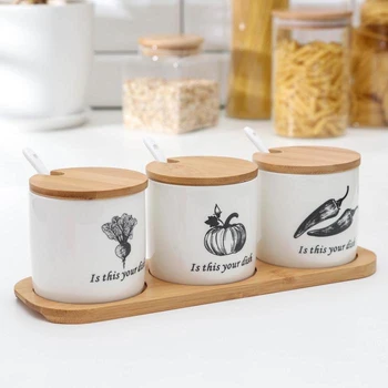 Set of cans for bulk products on a wooden stand " Estet.Vegetables", 3 PCs, 310 ml, 3 spoons
Set of cans for bulk products on a wooden stand " Estet.Vegetables", 3 PCs, 310 ml, 3 spoons