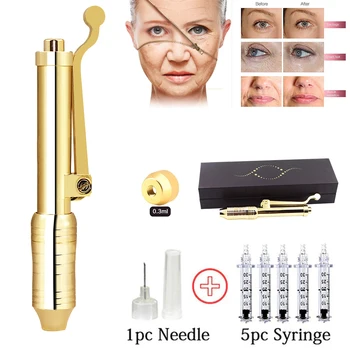 24K Gold Hyaluronic Injection Pen Massage Atomizer Pen Kit High Pressure Acid Micro Guns Anti Wrinkle Lip Filler Lip Lifting
24K Gold Hyaluronic Injection Pen Massage Atomizer Pen Kit High Pressure Acid Micro Guns Anti Wrinkle Lip Filler Lip Lifting