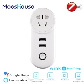 CN ZigBee3.0 Dual USB Wireless Socket Plug SmartThings App Remote Control Echo Plus Voice Control Work with Alexa Google Home
CN ZigBee3.0 Dual USB Wireless Socket Plug SmartThings App Remote Control Echo Plus Voice Control Work with Alexa Google Home