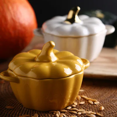 Ceramic Pumpkin Breakfast Bowl Porcelain Household Gilded Baking Bowl Stoneware Lid Cover
Ceramic Pumpkin Breakfast Bowl Porcelain Household Gilded Baking Bowl Stoneware Lid Cover