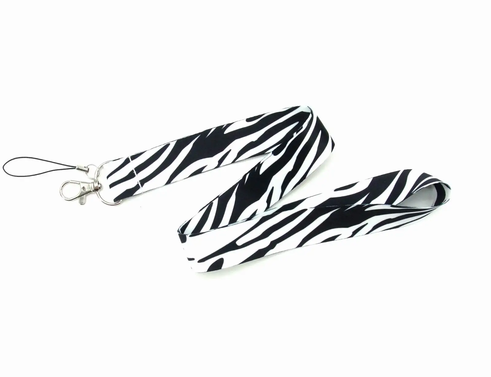 

New 50pcs Beautiful Zebra Pattern Keychain Lanyards Id Badge Holder ID Card Pass Mobile Phone USB Badge Holder Key Strap