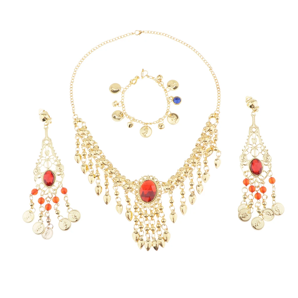India Dance Belly Dance Jewelry Diamante Necklace ,earrings ,nose Chain India Dance Belly Dance Jewelry Diamante Necklace ,earrings ,nose Chain