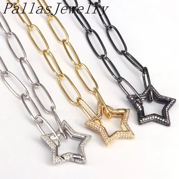 3Pcs, Punk Chain Clear CZ Zircon Star Snap Buckle Necklace CZ Pendant Necklaces Mix Color Jewellery for Women Girl
3Pcs, Punk Chain Clear CZ Zircon Star Snap Buckle Necklace CZ Pendant Necklaces Mix Color Jewellery for Women Girl