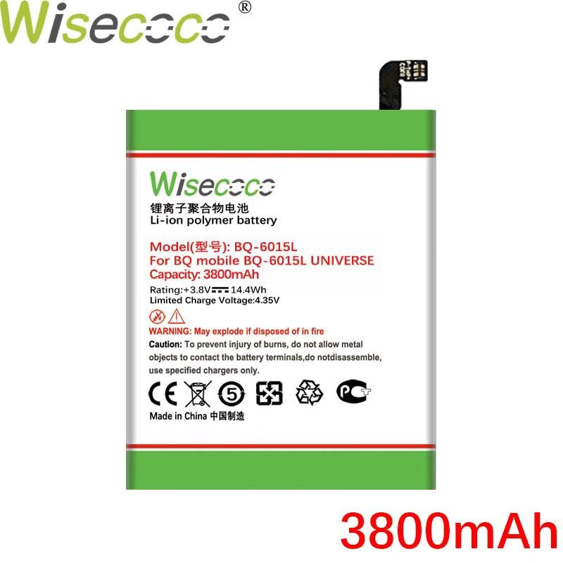 Аккумулятор WISECOCO 3800 мА · ч BQ-6015L для BQ BQS-6015L мобильный телефон в наличии