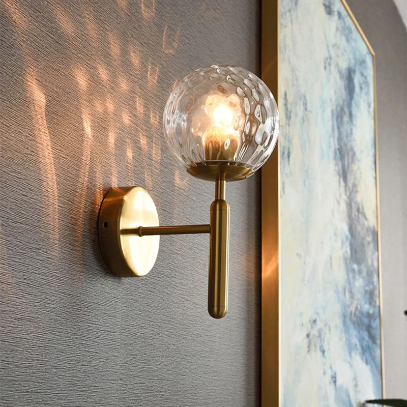 Nordic Light luxury LED wall lamp modern Simplicity Glass ball gold lighting sconces indoor bedroom bedside living room fixture
Nordic Light luxury LED wall lamp modern Simplicity Glass ball gold lighting sconces indoor bedroom bedside living room fixture
