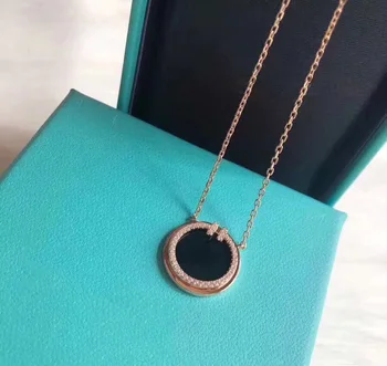 XL TFB Original 925 Sterling Silver Pop Rose Gold Round Black Necklace with Logo Women's Jewelry Free Shipping.
XL TFB Original 925 Sterling Silver Pop Rose Gold Round Black Necklace with Logo Women's Jewelry Free Shipping.