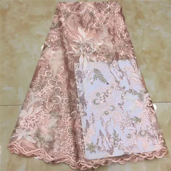 High Quality French 3D Tulle sequins pink African Lace Fabric gold Sequins Embroidered Nigerian Lace Fabrics For Wowen Dress
High Quality French 3D Tulle sequins pink African Lace Fabric gold Sequins Embroidered Nigerian Lace Fabrics For Wowen Dress