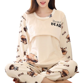 M-3XL 2019 New Women Pajamas Set Winter Maternity Pijamas Suit Flannel Breastfeeding Pajamas Coral Fleece Pregnant Sleepwear
M-3XL 2019 New Women Pajamas Set Winter Maternity Pijamas Suit Flannel Breastfeeding Pajamas Coral Fleece Pregnant Sleepwear