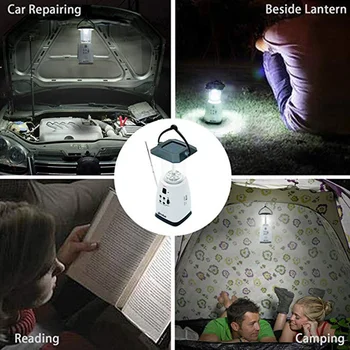 Multi-Functional 4-Way Powered Solar Hand Crank Led Camping Lantern with Radio and Emergency Cell Phone Charger
Multi-Functional 4-Way Powered Solar Hand Crank Led Camping Lantern with Radio and Emergency Cell Phone Charger