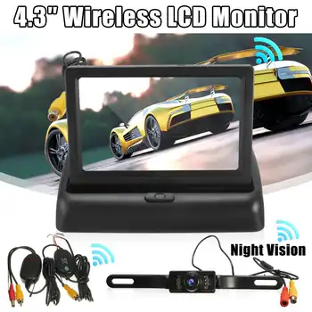 Wireless Car Rear View Camera Night Vision Reverse 4.3 Inch Foldable LCD Monitor Display Screen IR Parking Long License Plate
Wireless Car Rear View Camera Night Vision Reverse 4.3 Inch Foldable LCD Monitor Display Screen IR Parking Long License Plate