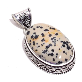 Genuine Dalmatian Jasper Pendant Silver Overlay over Copper , Hand Made Women Jewelry Gift
Genuine Dalmatian Jasper Pendant Silver Overlay over Copper , Hand Made Women Jewelry Gift