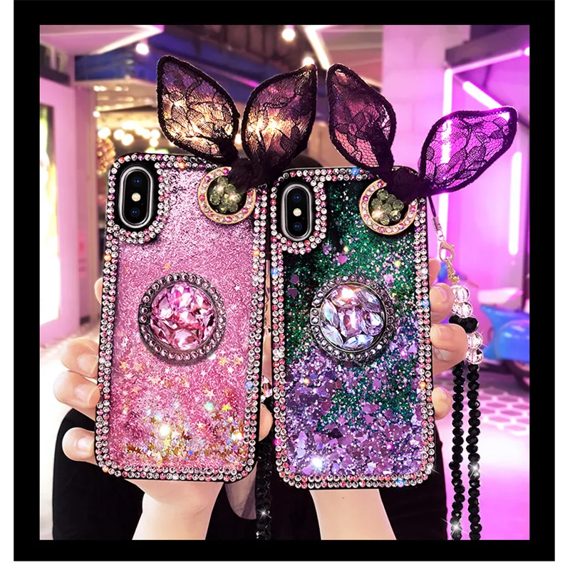 Diamond Lace Bowknot Ring Grip Crystal Chain Dynamic Liquid Glitter Quicksand Case For iPhone 11 Pro XS Max XR X 8 7 6 6S Plus
Diamond Lace Bowknot Ring Grip Crystal Chain Dynamic Liquid Glitter Quicksand Case For iPhone 11 Pro XS Max XR X 8 7 6 6S Plus
