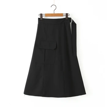 Fashion Spring Cotton Midi Skirt Women High Waist With Belt A-line Pockets Offic Lady Black Skirts XB2307
Fashion Spring Cotton Midi Skirt Women High Waist With Belt A-line Pockets Offic Lady Black Skirts XB2307