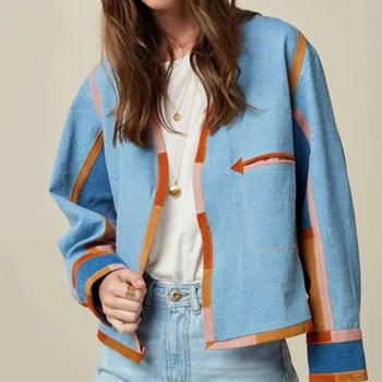 Color Patchwork Women Short Coat 2020 Autumn Winter New Lady Casual V-neck Jacket Outwear Top With Pockets
Color Patchwork Women Short Coat 2020 Autumn Winter New Lady Casual V-neck Jacket Outwear Top With Pockets